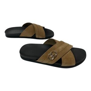 Aldo Delmar-241 Brown Leather Sandals Women’s Sz 9.5 D NIB DEFECT